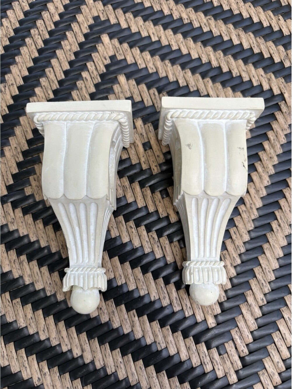 Decorative Corbels Curtain Rod Holders Ivory (or mini shelfs)